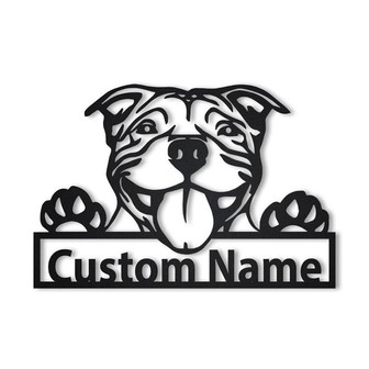 Personalized American Pit bull Dog Metal Sign Art | Custom American Pit bull Metal Sign | Pit Bull Dog Gifts | Dog Gift | Birthday Gift - Thegiftio