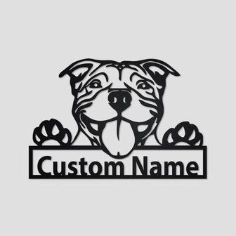 Personalized American Pit Bull Metal Sign | American Pit Bull Metal Wall Art | Dog Metal Sign | American Pit Bull Lover Gift| Dog Lover Gift - Thegiftio UK