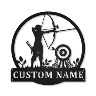 Personalized Archery Sport Monogram Metal Sign Art | Custom Archery Sport Metal Sign | Hobbie Gifts | Sport Gift | Birthday Gift - Thegiftio