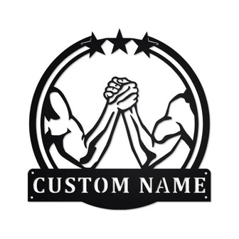 Personalized Arm Wrestling Metal Sign | Arm Wrestling Metal Wall Art | Arm Wrestling Metal Sign | Arm Wrestling Gift | Arm Wrestler Gift - Thegiftio UK