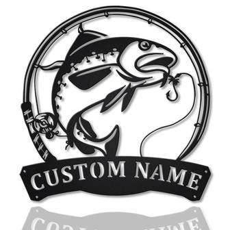 Personalized Atlantic Cod Fishing Fish Pole Metal Sign Art | Custom Atlantic Cod Fishing Metal Sign | Fishing Gift | Decor Decoration - Thegiftio UK