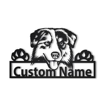 Personalized Australian Shepherd Dog Metal Sign Art | Custom Australian Shepherd Dog Metal Sign | Dog Gift | Birthday Gift | Animal Funny - Thegiftio UK