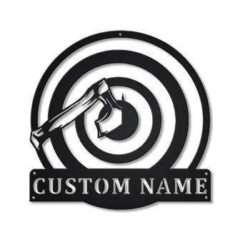 Personalized Axe Throwing Monogram Metal Sign Art | Custom Axe Throwing Metal Sign | Hobbie Gifts | Sport Gift | Birthday Gift - Thegiftio UK