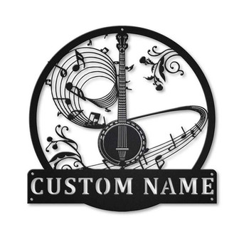 Personalized Banjo Music Metal Sign Art | Custom Banjo Music Metal Sign | Banjo Gifts for Men | Banjo Gift | Musical Instrument Gift - Thegiftio UK