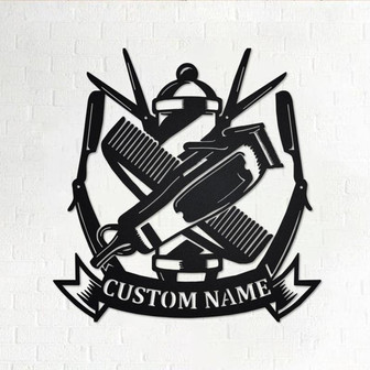 Personalized Barbershop Metal Sign | Barbershop Metal Wall Art | Barbershop Metal wall Decor | Barbershop Custom | Hairstylist Gift - Thegiftio UK