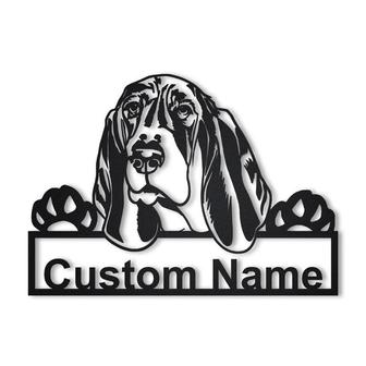 Personalized Basset Hound Dog Metal Sign Art | Basset Hound Metal Sign | Basset HoundGifts Funny | Dog Gift | Animal Custom - Thegiftio UK