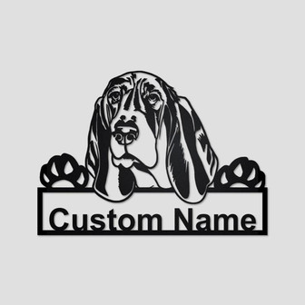 Personalized Basset Hound Dog Metal Sign | Basset Hound Dog Metal Wall Art | Dog Metal Sign | Basset Hound Dog Lover Gift| Dog Lover Gift | - Thegiftio UK
