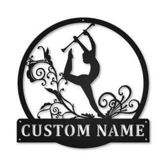 Personalized Baton Twirling Monogram Metal Sign Art | Custom Baton Twirling Metal Sign | Hobbie Gifts | Sport Gift | Birthday Gift - Thegiftio UK