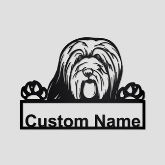 Personalized Bearded Collie Dog Metal Sign| Bearded Collie Dog Metal Wall Art| Dog Metal Sign| Bearded Collie Dog Lover Gift| Dog Lover Gift - Thegiftio UK