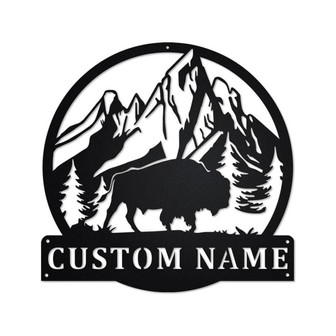 Personalized Bison Metal Sign | Bison Metal Wall Art | Bison Metal Sign | Bison Lover | Bison Gift | Bison - Thegiftio UK