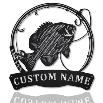 Personalized Bluegill Fishing Fish Pole Metal Sign Art | Custom Bluegill Fishing Metal Sign | Bluegill Fishing Gift | Decor Decoration - Thegiftio UK