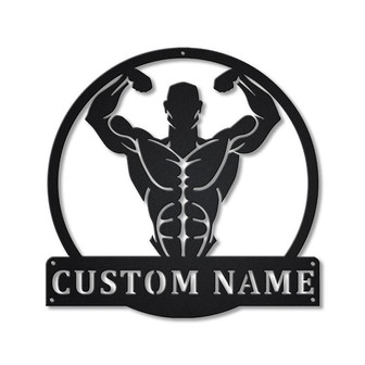 Personalized Bodybuilding Monogram Metal Sign Art | Custom Bodybuilding Metal Sign | Hobbie Gifts | Sport Gift | Birthday Gift - Thegiftio UK