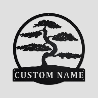 Personalized Bonsai Tree Metal Wall Decor| Bonsai Tree Metal Wall Art| Bonsai Tree Metal Sign| Bonsai Tree Lover| Gift For Bonsai Tree Lover - Thegiftio UK