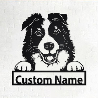 Personalized Border Collie Metal Sign | Border Collie Metal Wall Art | Dog Metal Sign | Dog Lover Gift | Border Collie | Custom Dog - Thegiftio UK