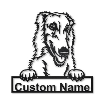 Personalized Borzoi Dog Metal Sign Art | Custom Border Borzoi Dog Metal Sign | Dog Gift | Birthday Gift | Animal Funny - Thegiftio UK
