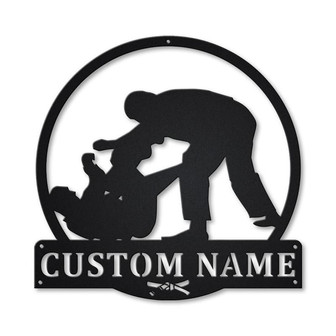 Personalized Brazilian Jiu Jitsu Monogram Metal Sign Art | Custom Jiu Jitsu Metal Sign | Hobbie Gifts | Sport Gift | Birthday Gift - Thegiftio UK