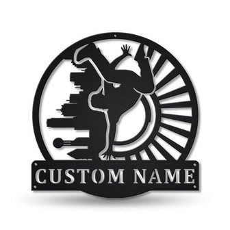 Personalized Breakdancing Monogram Metal Sign Art , Custom Breakdancing Metal Sign, Breakdancing Lover Sign Decoration For Living Room - Thegiftio UK