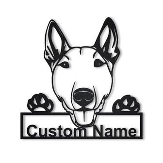 Personalized Bull Terrier Dog Metal Sign Art | Custom Bull Terrier Dog Metal Sign | Dog Gift | Birthday Gift | Animal Funny - Thegiftio UK