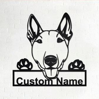 Personalized Bull Terrier Metal Sign | Bull Terrier Metal Wall Art | Dog Metal Sign | Dog Lover Gift | Custom Dog | Bull Terrier - Thegiftio UK