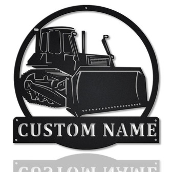 Personalized Bulldozer Truck Metal Sign Art | Custom Bulldozer Truck Metal Sign | Trucker Gift | Truck Lover Sign Decoration For Living Room - Thegiftio UK