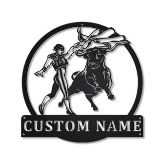 Personalized Bullfighting Monogram Metal Sign Art | Custom Bullfighting Metal Sign | Hobbie Gifts | Sport Gift | Birthday Gift - Thegiftio UK