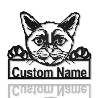 Personalized Burmese Cat Metal Sign Art | Custom Burmese Cat Metal Sign | Father&#39;s Day Gift | Pets Gift | Birthday Gift - Thegiftio UK