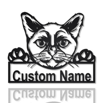 Personalized Burmese Cat Metal Sign Art | Custom Burmese Cat Metal Sign | Father's Day Gift | Pets Gift | Birthday Gift - Thegiftio UK