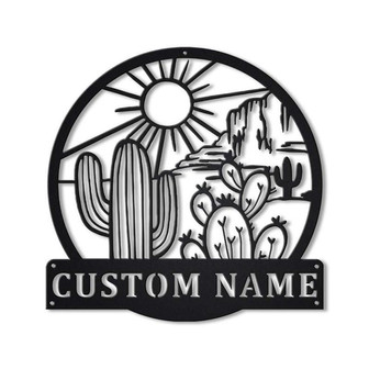 Personalized Cactus Metal Sign Art | Custom Cactus Metal Sign | Cactus Gifts Funny | Hobbie Gift | Birthday Gift - Thegiftio UK