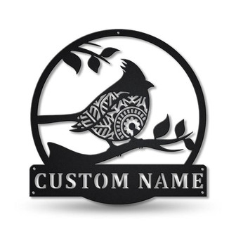 Personalized Cardinals Birds Monogram Metal Sign Art Custom Cardinals Birds Metal Sign Cardinals Birds Lover Sign Decoration For Living Room - Thegiftio UK