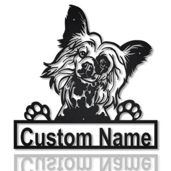 Personalized Chinese Crested Dog Metal Sign Art | Custom Chinese Crested Metal Sign | Chinese Crested Gifts Funny | Dog Gift | Animal Custom - Thegiftio UK