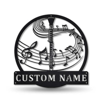 Personalized Clarinet Music Metal Sign Art | Custom Clarinet Music Metal Sign | Clarinet Gifts for Men | Clarinet Gift | Music Gift - Thegiftio UK