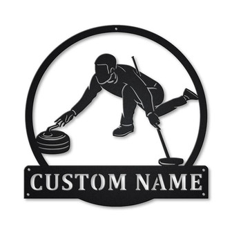 Personalized Curling Sport Monogram Metal Sign Art | Custom Curling Sport Metal Sign | Hobbie Gifts | Sport Gift | Birthday Gift - Thegiftio UK