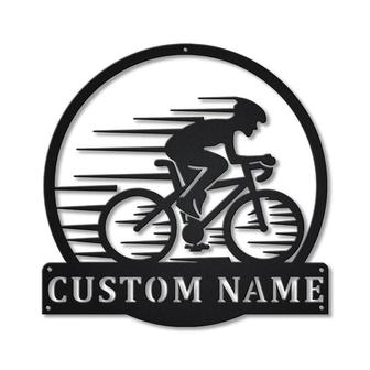 Personalized Cycling Sport Monogram Metal Sign Art | Custom Cycling Sport Metal Sign | Hobbie Gifts | Sport Gift | Birthday Gift - Thegiftio UK