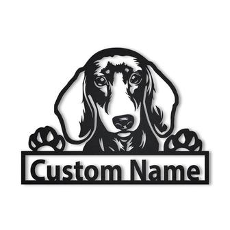 Personalized Dachshund Dog Metal Sign Art | Custom Dachshund Dog Metal Sign | Animal Funny | Father&#39;s Day Gift | Pet Gift - Thegiftio UK