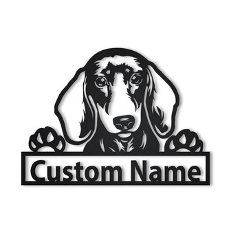 Personalized Dachshund Dog Metal Sign Art | Custom Dachshund Dog Metal Sign | Animal Funny | Father&#39;s Day Gift | Pet Gift - Thegiftio