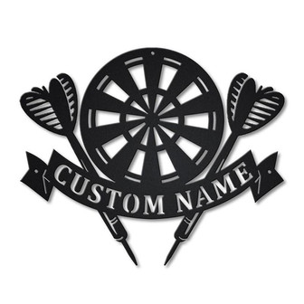 Personalized Darts Sport Monogram Metal Sign Art | Custom Darts Sport Metal Sign | Hobbie Gifts | Sport Gift | Birthday Gift - Thegiftio