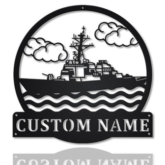 Personalized Destroyer Ship Monogram Metal Sign Art | Custom Destroyer Ship Metal Sign | Destroyer Ship Gifts Funny - Thegiftio UK