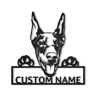Personalized Doberman Dog Metal Sign Art | Custom Doberman Dog Metal Sign | Doberman Dog Gifts Funny | Dog Gift | Animal Custom - Thegiftio UK