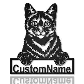 Personalized Domestic Cat Metal Sign Art | Custom Domestic Cat Metal Sign | Father&#39;s Day Gift | Pets Gift | Birthday Gift - Thegiftio UK