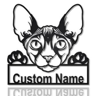 Personalized Donskoy Cat Metal Sign Art | Custom Donskoy Cat Metal Sign | Father&#39;s Day Gift | Pets Gift | Birthday Gift - Thegiftio UK