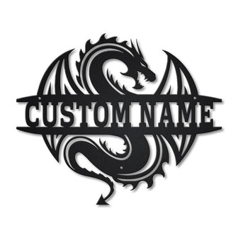 Personalized Dragon Metal Sign Art | Custom Dragon Metal Sign | Dragon Gifts Funny | Hobbie Gift | Animal Custom - Thegiftio