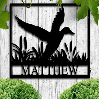 Personalized Duck Hunting Sign, Custom Entrance Metal Sign, Last Name, Address, Family Name Sign, Duck Hunter Gift, Duck Décor, Cabin Sign - Thegiftio