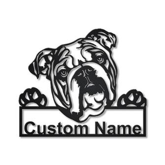 Personalized English Bulldog Metal Sign Art | Custom English Bulldog Metal Sign | Father&#39;s Day Gift | Pets Gift | Birthday Gift - Thegiftio UK