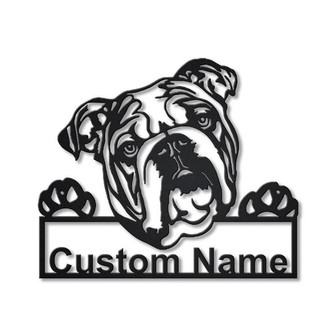 Personalized English Bulldog Metal Sign Art | Custom English Bulldog Metal Sign | Father's Day Gift | Pets Gift | Birthday Gift - Thegiftio