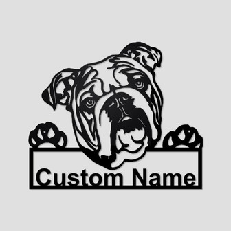 Personalized English Bulldog Metal Sign | English Bulldog Metal Wall Art | Dog Metal Sign | English Bulldog Gift| English Bulldog Lover Gift - Thegiftio