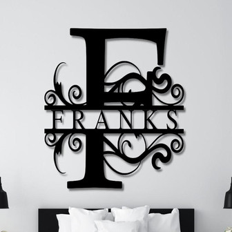 Personalized Family Name Metal Sign, Metal Established Family Sign, Housewarming Gift, Door Hanger, Wedding Gift, Metal Monogram Sign - Thegiftio