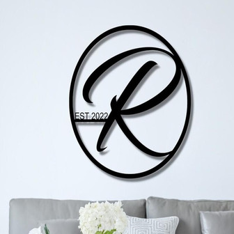 Personalized Family Name Metal Sign, Metal Established Family Sign, Housewarming Gift, Door Hanger, Wedding Gift, Metal Monogram Sign - Thegiftio UK