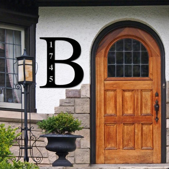 Personalized Family Name Metal Sign, Metal Established Family Sign, Housewarming Gift, Door Hanger, Wedding Gift, Metal Monogram Sign - Thegiftio