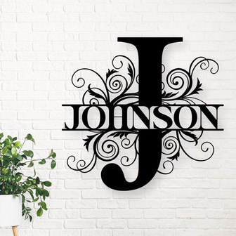 Personalized Family Name Metal Sign, Metal Monogram Sign, Last Name Sign, Wedding Gift, Metal Established Family Sign, Door Hanger, Initial - Thegiftio UK