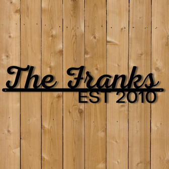 Personalized Family Name Metal Sign, Metal Established Family Sign, Housewarming Gift, Door Hanger, Wedding Gift, Metal Monogram Sign - Thegiftio